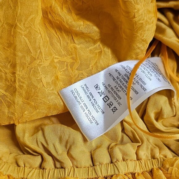 Anthropologie Halter Parachute Bubble-Hem Tank Blouse Toggle Back Yellow XS, NWT - Picture 8 of 10